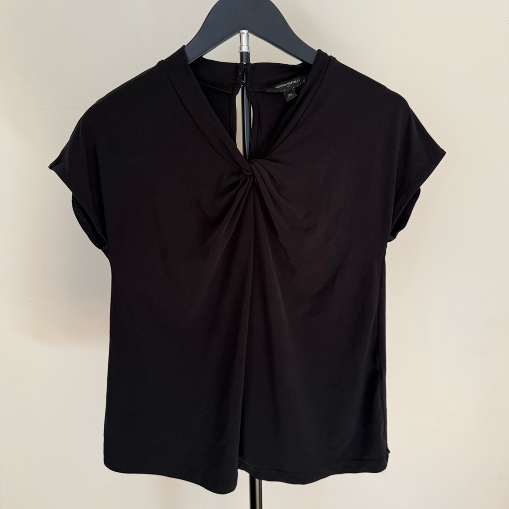 Banana Republic Black Twist-Front Blouse